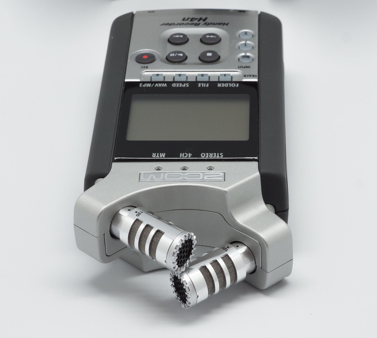 Zoom H4n handheld digital recorder with two crossed stereo microphones